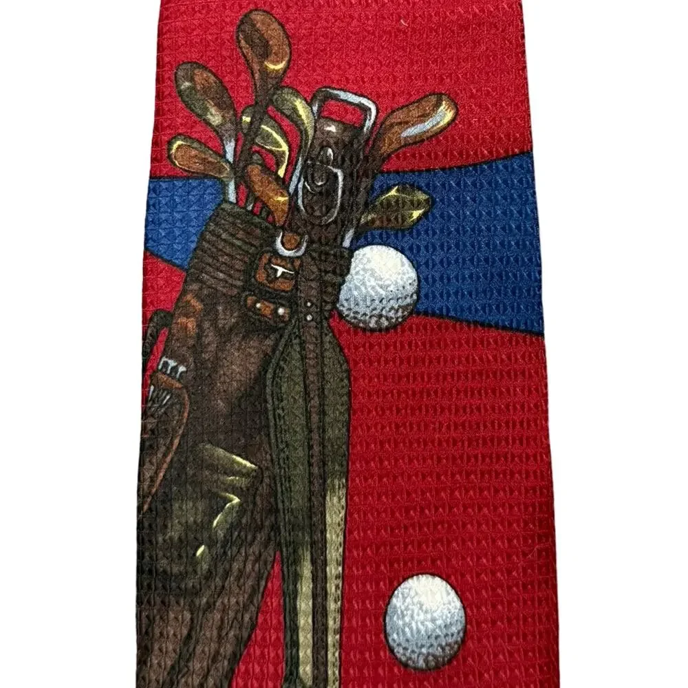 Vintage 90s Christian Dior Monsieur Golf Ball Clubs Championship Necktie Tie